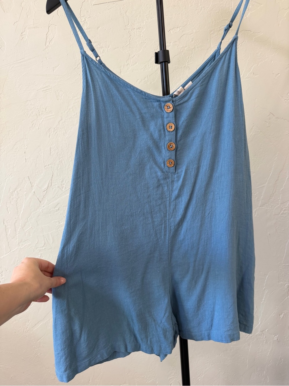 Roxy Blue Button-Front romper - Picture 5 of 5